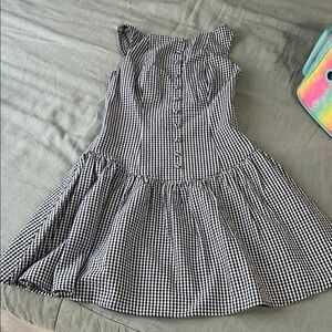 Charming navy and White Gingham Dress